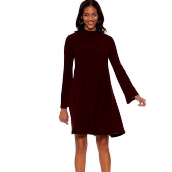 NWOT ribbed maroon mock neck sweater dress - Picture 5 of 5